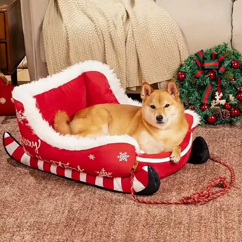 Christmas Sleigh Dog Bed